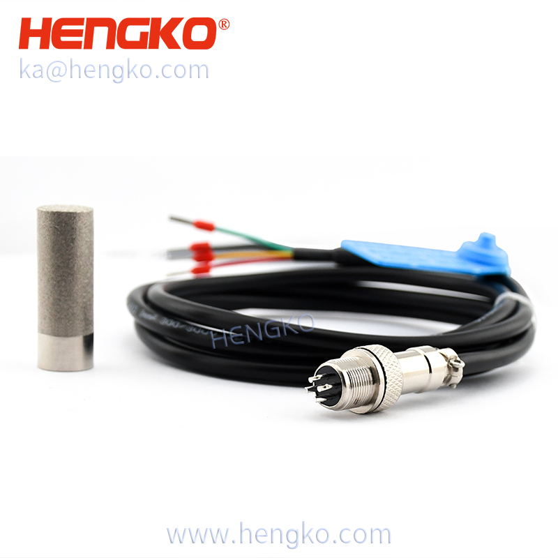 Customizable Cable Length 4-pin Temperature and Humidity Sensor with SS Powder Sintering Sensor Probe Enclosure Digital Sensor