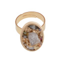 Кольца из 18-каратного золота с натуральными овальными кристаллами Drusy