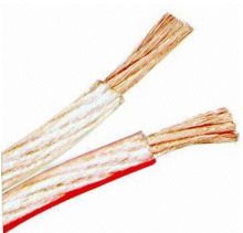 Dull Polish Cable Clear/ Red Transparent Speaker Cable