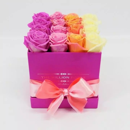 Luxury Foil Stamping Custom Square Flower Box