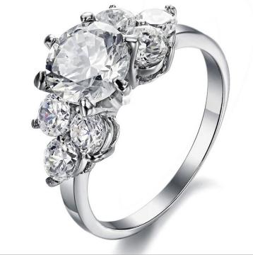 Crystal heart and arrow cut CZ ring, ladies cz rings