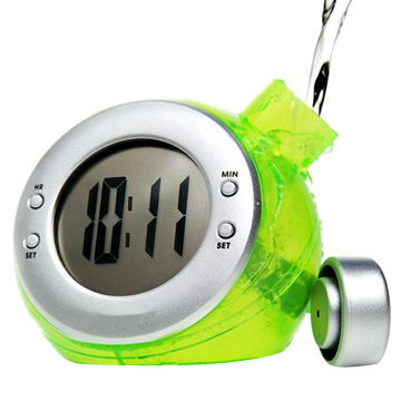 Water-powered digital alarm clock