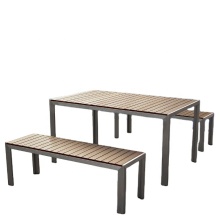 Plastic Folding Table and Garden Bench Chair for Outdoor Use