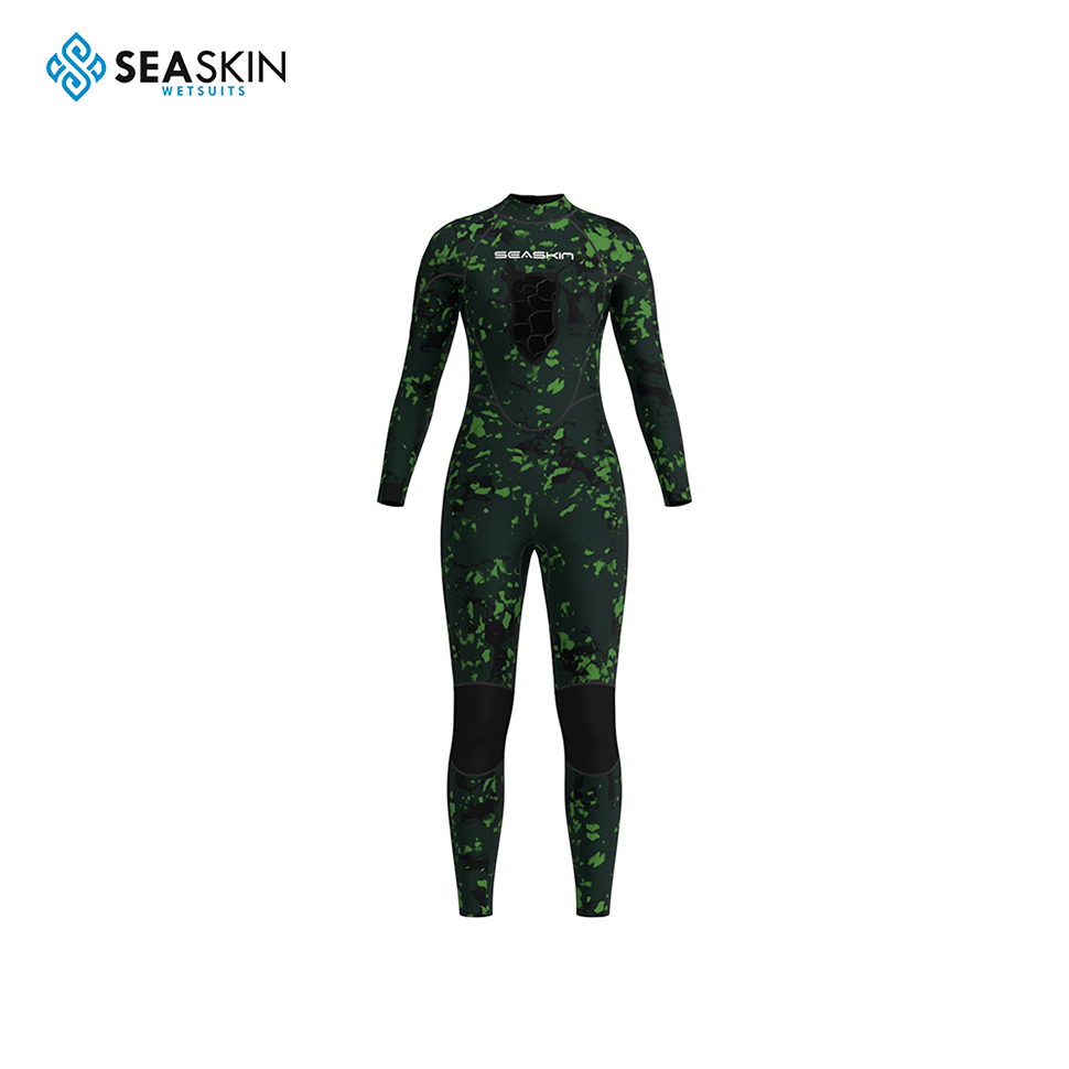 Seaskin 2mm Profesyonel Kadınlar Geri Zip Dalış Özel Baskı Wetsuit