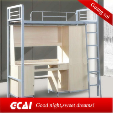 metal bunk bed with desk