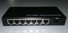 7 UTP Port SFP Fiber Optic Switches Full Duplex