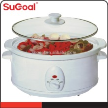 SuGoal 6.5-Quart Slow Cooker, Stainless Steel,White