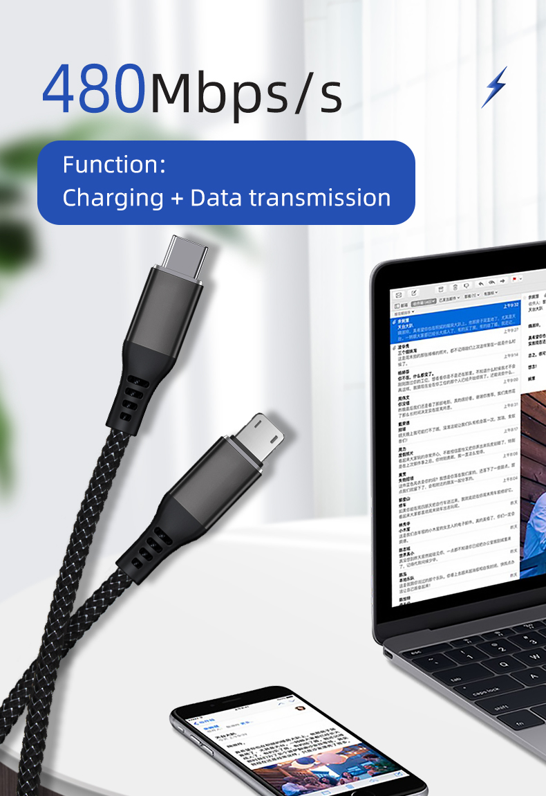 3A PD Fast Charging USB Type C Charger Cable, Nylon Braided Data Cord C to C Phone Charger for Samsung
