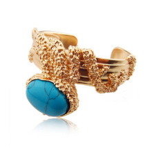 Newest Popular Gold Bracelet Big Blue Resin Bracelet Wgb-134-17