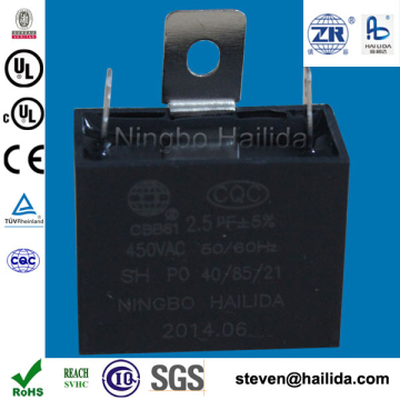 electronics ceiling fan capacitors plastic capacitor 2.5uf 25/85/21 en60252-1