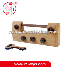 wooden IQ locker puzzle from ICTI manufacturer