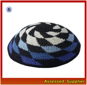 KP009/hand knitted crocheted kippot /jewish kippot handmade