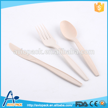 Eco friendly heat resistant plant starch bulk cutlery three set