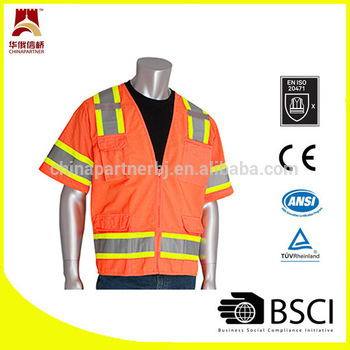ANSI class3 orange reflective vest