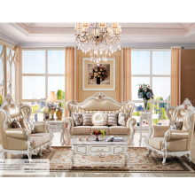 European Style Hotel Villa with American Luxury Pearl White Living Room Sofas