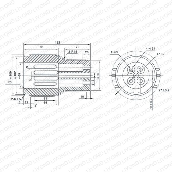 Industrial use high voltage 4000A red Cooper vulcanized silver contact arm for VS1 VCB Switchgear