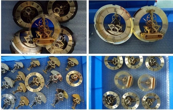 Hot Sell New Gold Color Clock Inserts Skeleton Clock Inserts Movement Dongguan