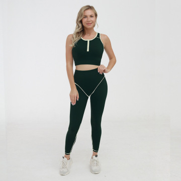 Rekòt Top Zip Soutyen Legging Sportsuit