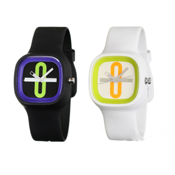 Square Quartz Silicone Watch for Men and Women