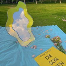 Retro Aesthetic Rainbow Frameless Acrylic Vanity Mirror