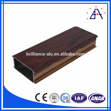 Wooden Grain Square Aluminium Pipe