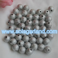 4-20MM Mixed Loose Round Acrylic Beads Glittery Metallic Beads