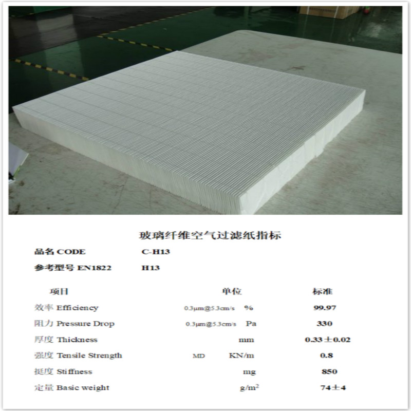 Micron Fiberglass Hepa Pleated Filter Paper