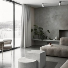 Personalized Square And Round Mosaic Concrete Coffee Table