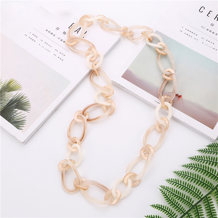 2020 Trendy Irregular shape resin long chain jewellery for women custom acrylic link necklace