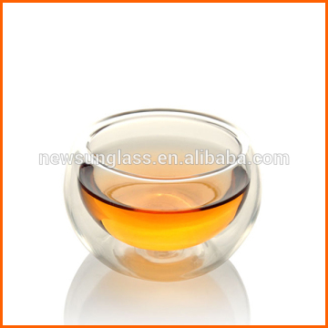 Double wall small clear glass tea cups