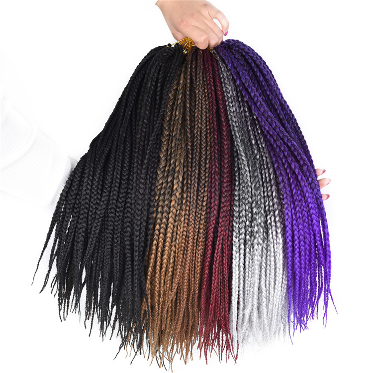 Goddess Ombre Short Single Hair Box Braids Extensions Crochet Synthetic Hair Extension