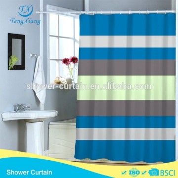 Blue stripe Polyester Shower Curtain
