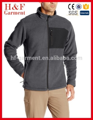 Mens solid color long sleeve outwear fleece jacket