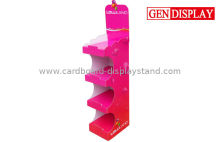 Custom Paper Candy Display Stands , Red Unique Candy Display Rack