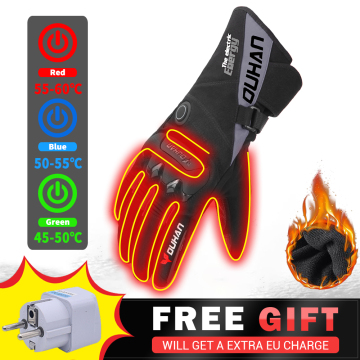 DUHAN Heated Motocross Gloves Waterproof Motorcycle Gloves Heating Men's Gloves Windproof Heating Guantes Moto Protection