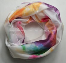 Loop scarf digital printing 100% silk spinning chiffon scarf