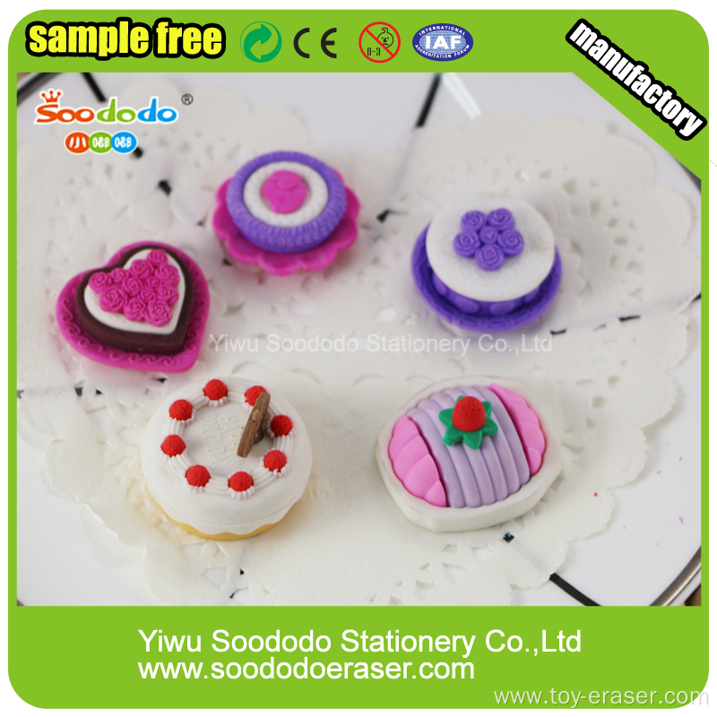 Eraser Stationery Mini Cake Shaped Rubbers