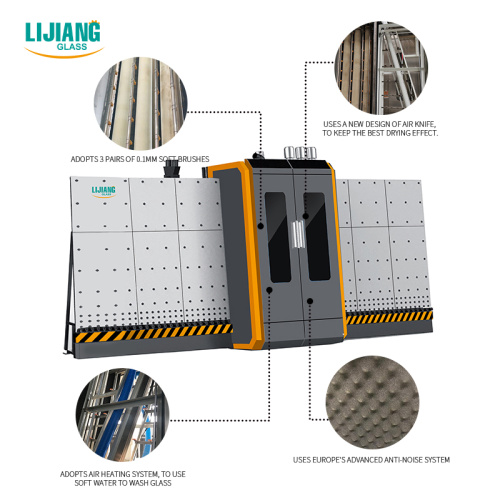 Lavadora y secadora de vidrio vertical automática