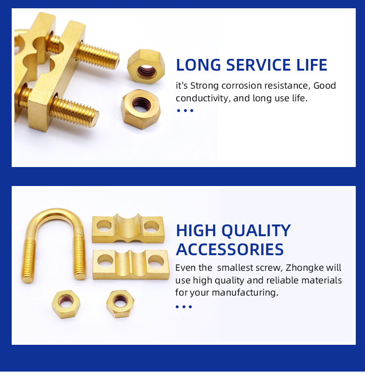 2021 Hot Sale Electrical Cable Connector Earth Rod Clamp U Bolt Clamp To Connect Copper Wire