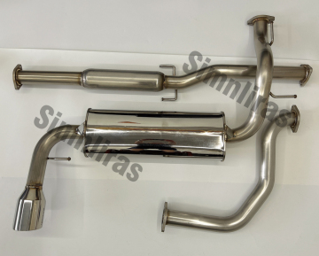 Polished Stainless Steel Catback Exhaust for 88-91 Civic Hatch With Muffler