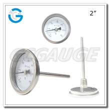 High quality all stainless steel thermometer for high temperatures with crimped ring