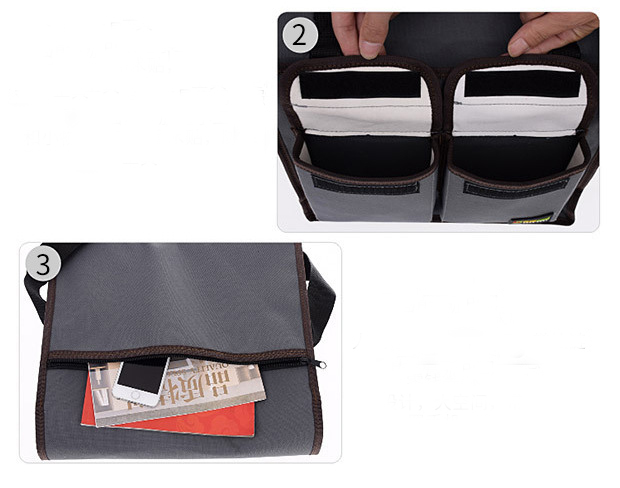 Fashion equipment sling bag open messenger tool belt organizer bag