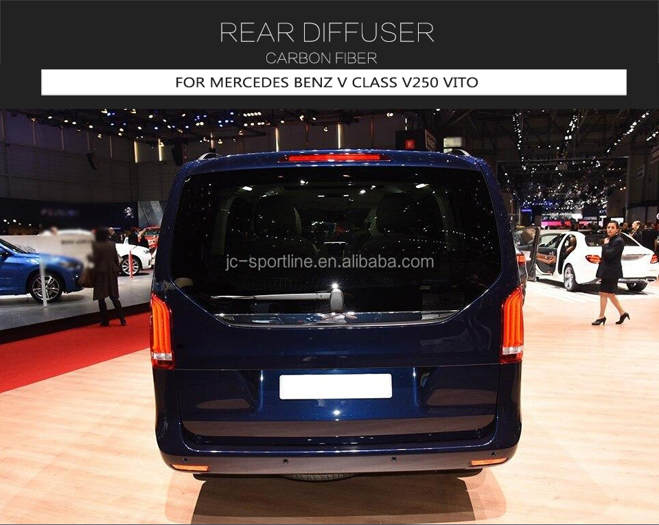 V-Class W447 Carbon Fiber Rear Diffuser for Mercedes Benz Vito V250 16-18