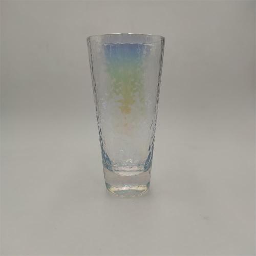 Hammer finish pearl effect highball glass