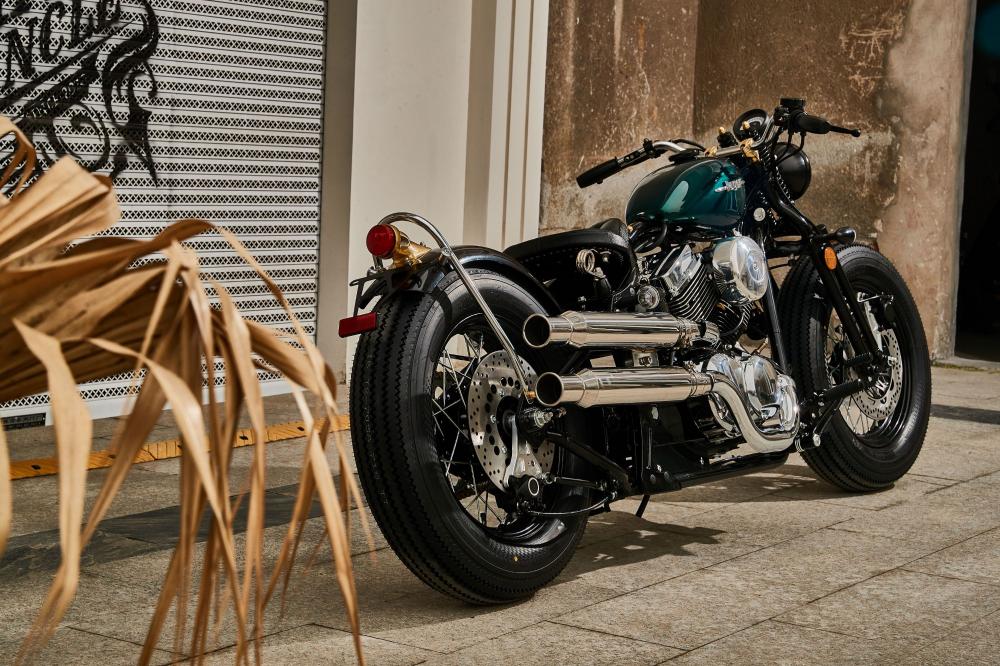 custom vintage bobber motorcycle
