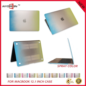 Hot rainbow spray color hard case for macbook air case,for Macbook 12.1" with free gift case cover