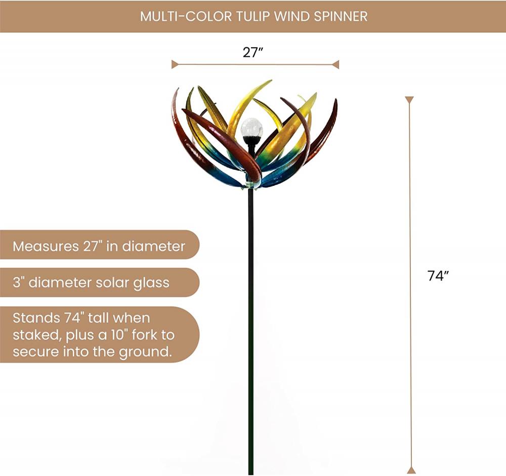 Girador de vento de tulipa colorido