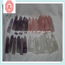 different color Crystal wand healing Vogel, natural crystal wands