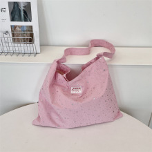 Durable Fashion Pink Shining Stars Canvas Shoulder Bag