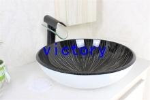 hand painted Glass basin set N-436